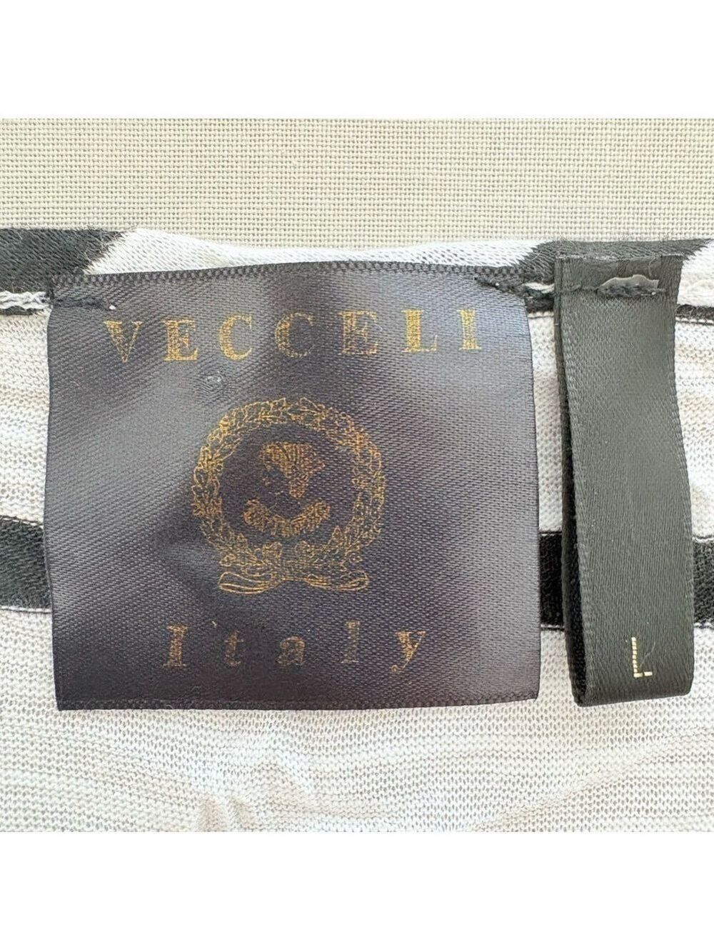 Vecceli Italy Lagenlook Asymmetrical Hem Stripe Tunic Top Fairy Grunge L - Picture 10 of 10